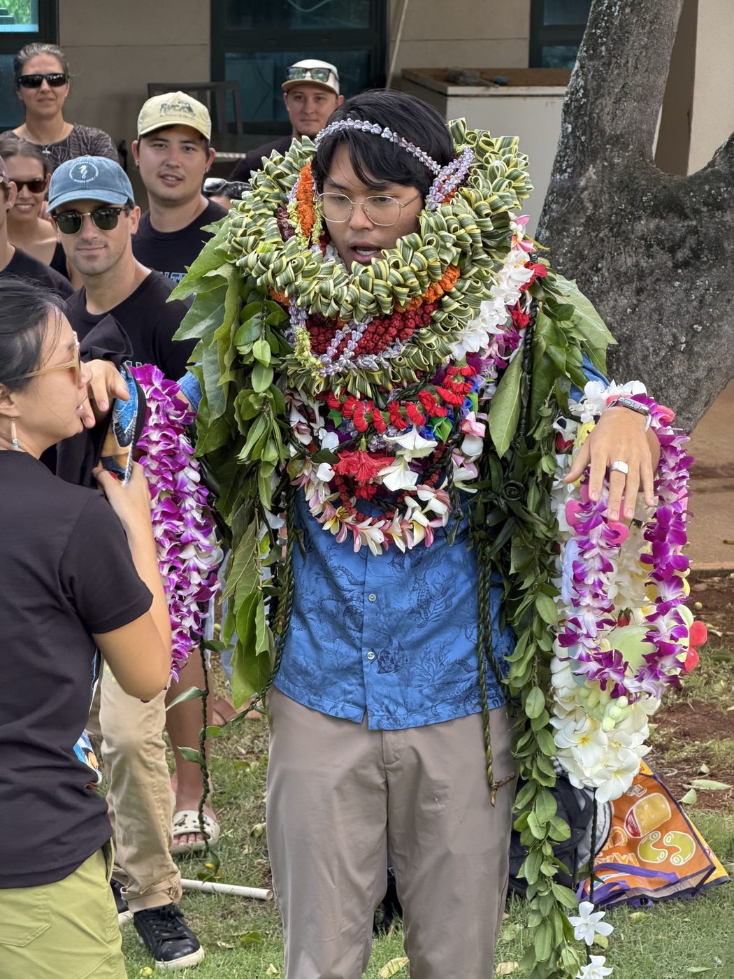 Leon Tran celebrating after his defense
